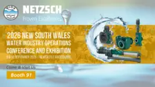 NETZSCH Pumps & Systems promoting 2026 NSW Water Industry Operations Conference, showcasing advanced water and wastewater pump solutions.