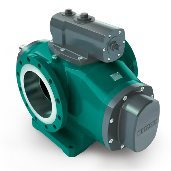 NOTOS® 2NS two screw pump designed for precise, pulsation-free mineral oil dosing in polymer production, ensuring stable quality.