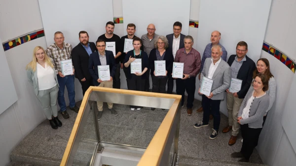 NETZSCH and eight other companies proudly display awards for environmental excellence in the ÖKOPROFIT Club.