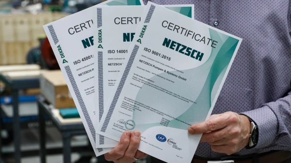 Recertification, Quality Management, Environmental Management, Occupational Health and Safety, NETZSCH, Pumps, Systems