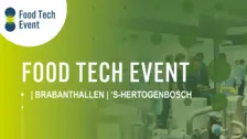 แบนเนอร์งาน Food Tech Event ที่แสดงรายละเอียดของงาน ณ Brabanthallen, 's-Hertogenbosch โดยมีผู้เข้าชมงานมีส่วนร่วมในการอภิปราย