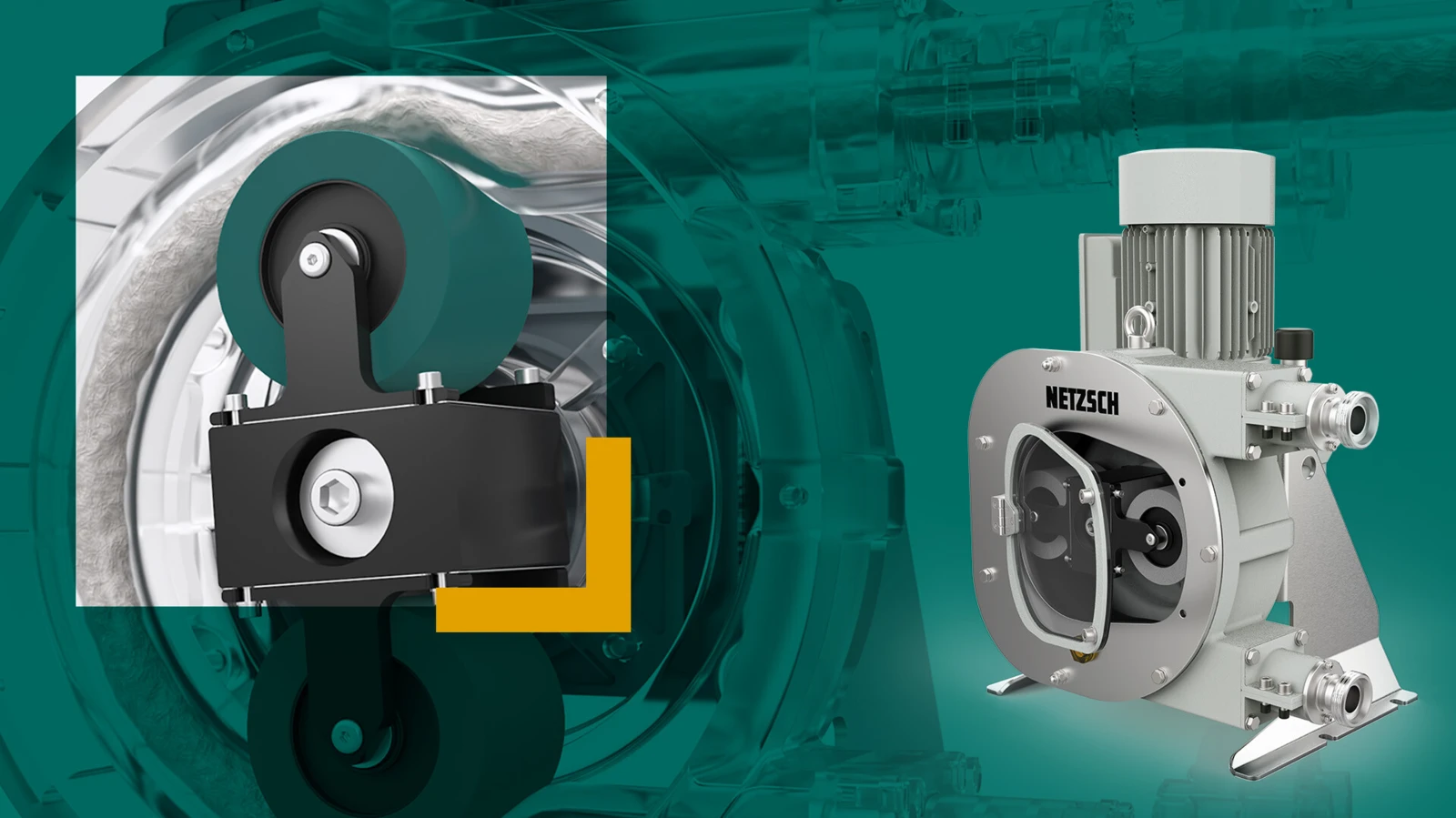 Peristaltic pump from NETZSCH, showcasing its robust design and efficient operation for abrasive and sensitive media.