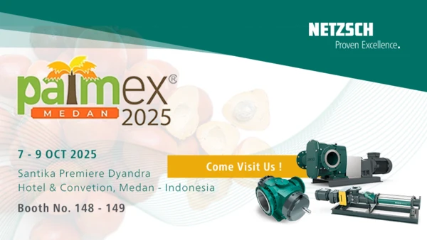 NETZSCH Pumps & Systems will be showcasing at PALMEX Medan 2025, October 7–9, Booth 148–149. Visit us for innovative solutions!