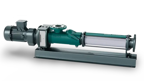 NEMO® pompa a monovite eccentrica in FSIP® design, evidenziando l'efficienza dell'assistenza e la riduzione dei tempi di manutenzione per le applicazioni industriali.