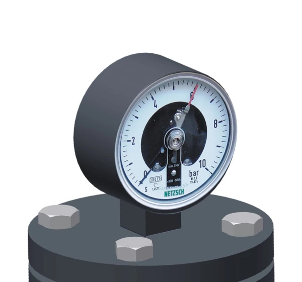 Manómetro de contacto con transmisor de presión de brida DN50 PN40