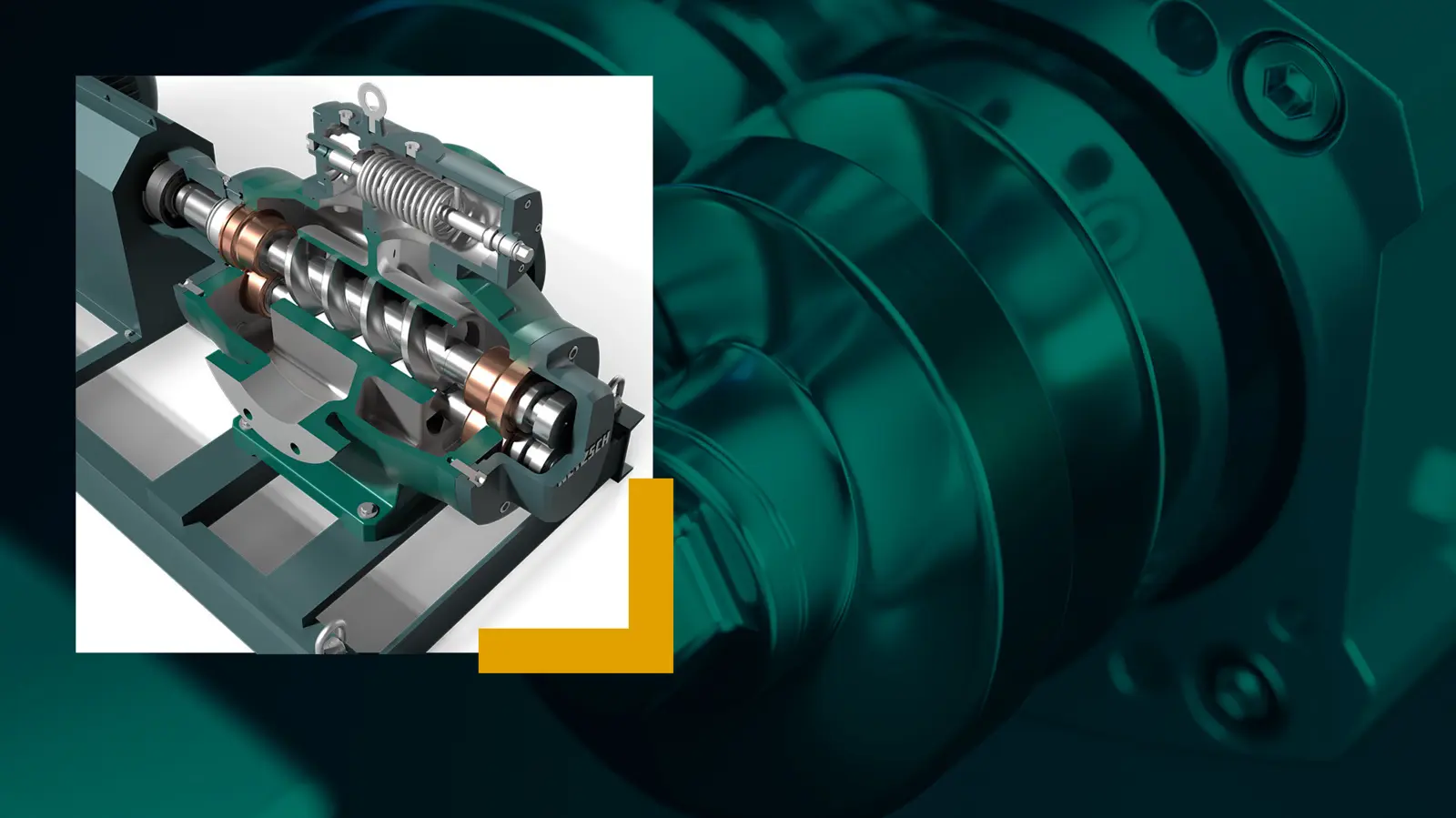 Screw pump cross-section highlighting precision engineering, designed for efficient handling of viscous and abrasive media.