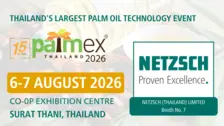 งานแสดงเทคโนโลยีปาล์มน้ำมัน PALMEX 2026 ที่สุราษฎร์ธานี พร้อมบูธ NETZSCH โชว์โซลูชันปั๊มสำหรับอุตสาหกรรมปาล์มน้ำมัน