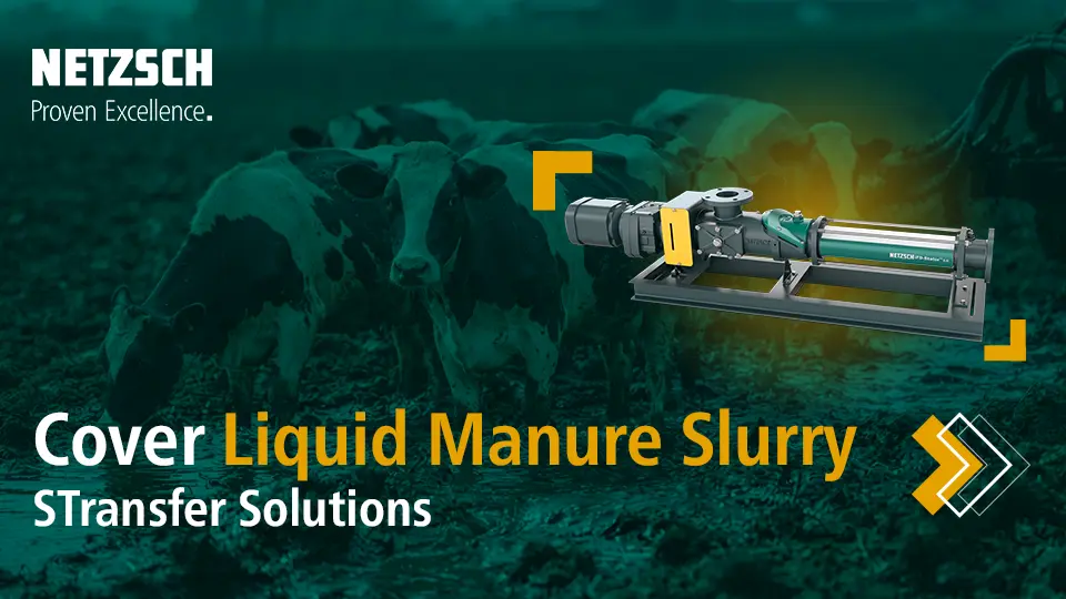 NEMO® Progressing Cavity Pump by NETZSCH ensures reliable, stable liquid manure slurry transfer for efficient agricultural waste management.